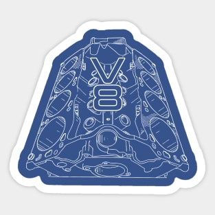 Big V8 Engine Sticker